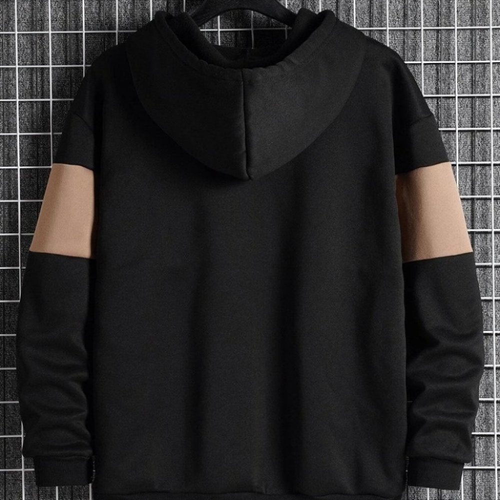 Black And Brown Mens Thermal Hoodie - Picture 2 of 5